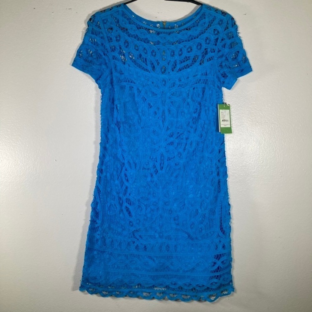 Lilly Pulitzer S Marie-Kate Lace Shift Dress Flutter Blue 52073 Size S NWT
